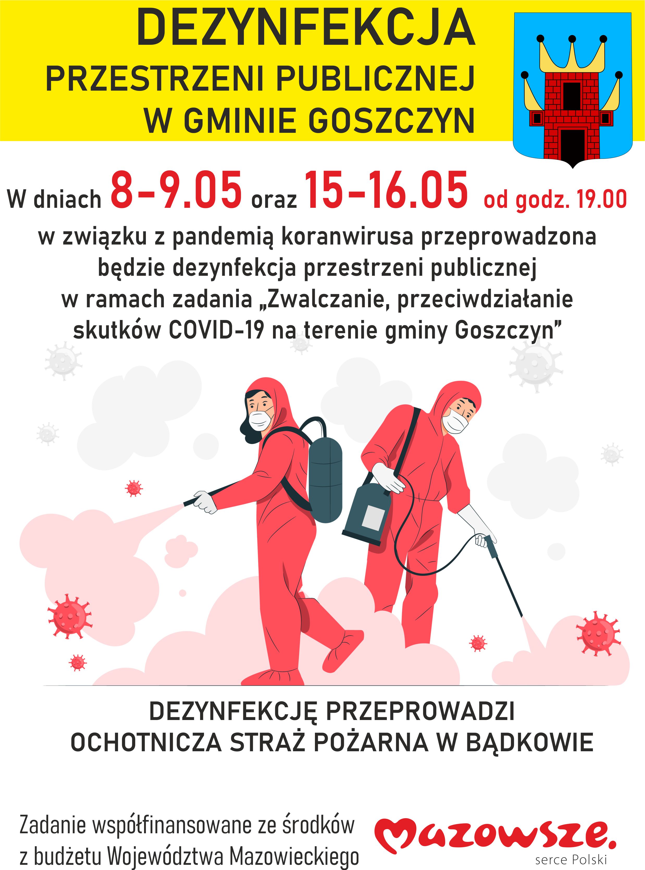 Ikona do artykułu: Dezynfekcja przestrzeni publicznej w gminie Goszczyn